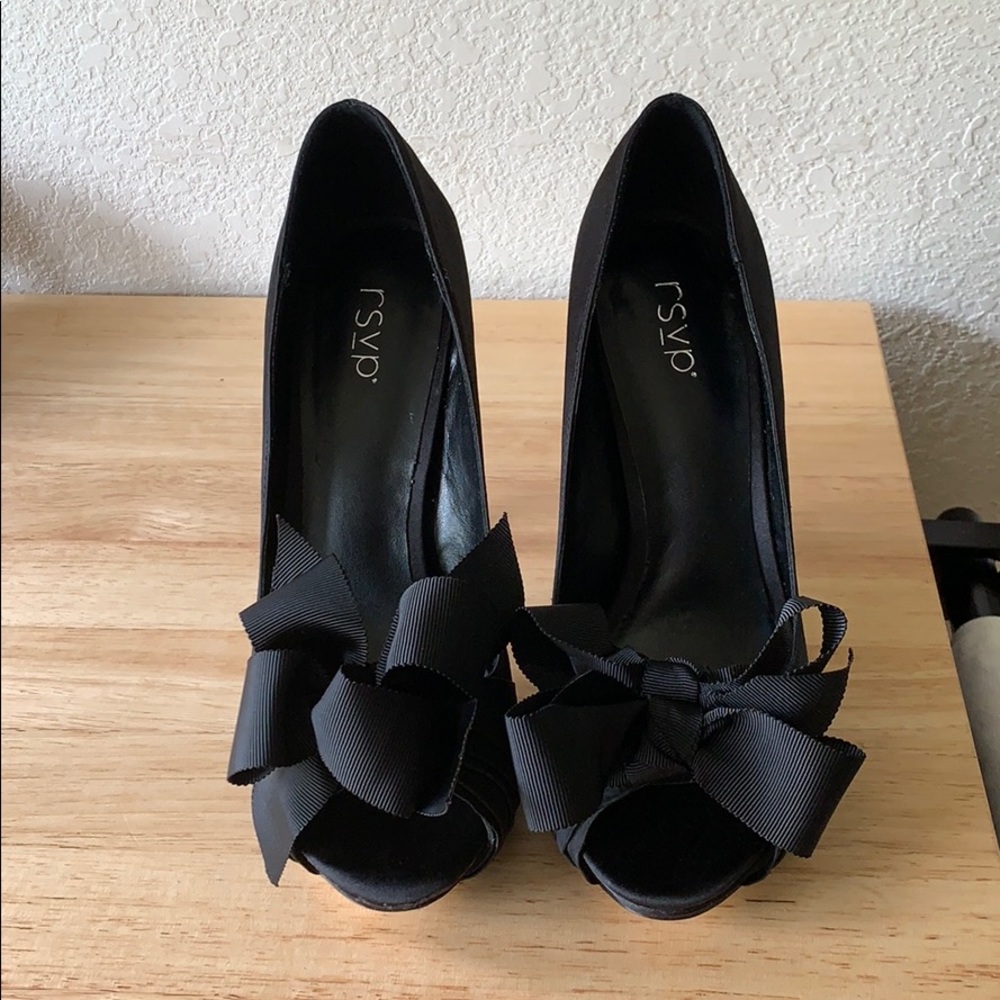 Black peep toe stilettos